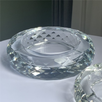 ADL Classic Style Wholesale Crystal Glass Ashtray Round Cigar Smoking Accessories Cigarette for the Office Gifts