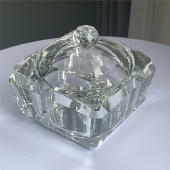 ADL New Design High-Quality Crystal Glass Ashtray Square Cigar Smoking Accessories Cigarette with the Cover