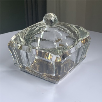 ADL New Design High-Quality Crystal Glass Ashtray Square Cigar Smoking Accessories Cigarette with the Cover