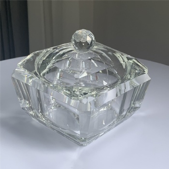 ADL New Design High-Quality Crystal Glass Ashtray Square Cigar Smoking Accessories Cigarette with the Cover