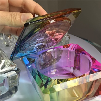 ADL New Design High-Quality Crystal Glass Ashtray Square Cigar Smoking Accessories Cigarette with the Cover