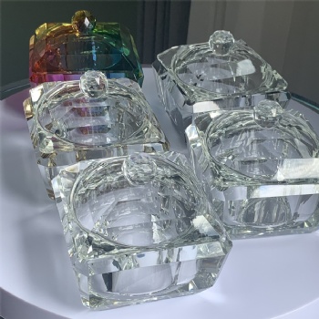 ADL New Design High-Quality Crystal Glass Ashtray Square Cigar Smoking Accessories Cigarette with the Cover