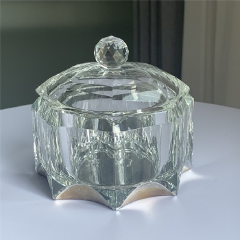 ADL New Design Octagonal Crystal Glass Ashtray Cigar Smoking Accessories Cigarette for the Office Gifts