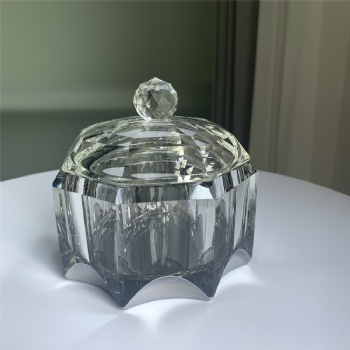 ADL New Design Octagonal Crystal Glass Ashtray Cigar Smoking Accessories Cigarette for the Office Gifts