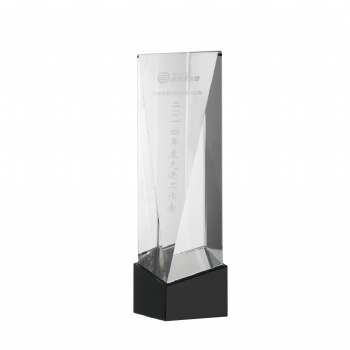 ADL 2023 Wholesale Customized Classical Crystal Clear Glass Trophy Awards with Black Base for Sports Events Awards