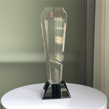 ADL 2023 Crystal Hexagon Clear Glass Trophy Awards with Black Base for Sports Events Staff Awards