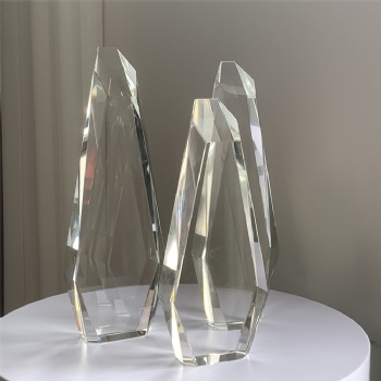 ADL K9 Clear Big Crystal Glass Awards Trophies Custom Glass Logo Plaques with UV Laser Logo