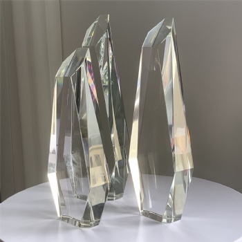 ADL K9 Clear Big Crystal Glass Awards Trophies Custom Glass Logo Plaques with UV Laser Logo