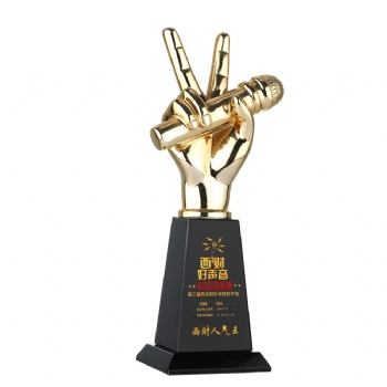 ADL Resin Crystal Singer Trophy Glass Awards Customized Words and Logo for Music Events Trophy