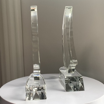 ADL Sailboat Crystal Glass Trophy Awards High-Quality Customized Design with Words and Logo for Company Gifts
