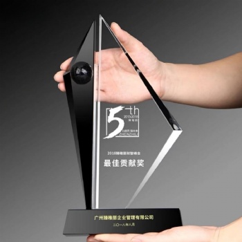 ADL New Design Black Crystal Glass Sailboat Trophy Awards for Company Awards Business Gifts
