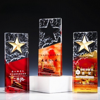 ADL 2023 New Design Crystal Sports Star Glass Trophy High-Quality with Customized Logo and Words