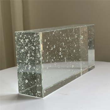 Wholesale Fine Ground Bubble Glass Bricks Building Clear White Glass Block For Building Decoration