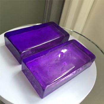 High-Quality Hot Melt Crystal Glass Bricks Roasted Purple Colors with Bubbles Inside for Home Building Decoration