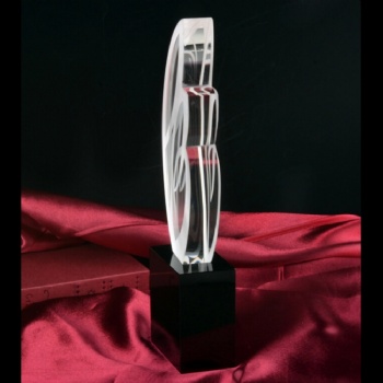 ADL 2023 New Design Crystal Glass Trophy with Black Base High-Quality Gifts for Souvenir Gifts