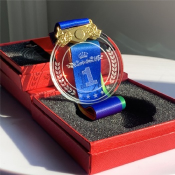 ADL Cheap Personalized Customized New Design Crystal Glass Glaze Medals for Sport Events Plaque