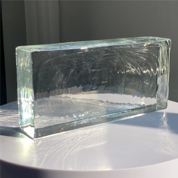 240*50*115mm New Design Hot-Melt Clear Transparent Crystal Glass Bricks Blocks with Holes for Decoration