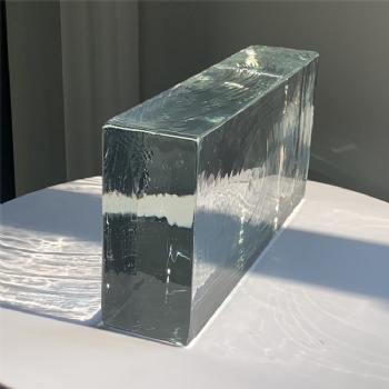 240*50*115mm New Design Hot-Melt Clear Transparent Crystal Glass Bricks Blocks with Holes for Decoration