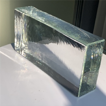 240*50*115mm New Design Hot-Melt Clear Transparent Crystal Glass Bricks Blocks with Holes for Decoration