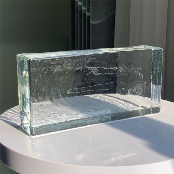 240*50*115mm New Design Hot-Melt Clear Transparent Crystal Glass Bricks Blocks with Holes for Decoration