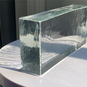 240*50*115mm New Design Hot-Melt Clear Transparent Crystal Glass Bricks Blocks with Holes for Decoration