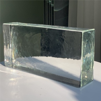 240*50*115mm New Design Hot-Melt Clear Transparent Crystal Glass Bricks Blocks with Holes for Decoration