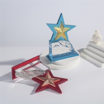 ADL Climbing to the Peak Crystal Glass Trophy Awards Star Metal Trophy Award for First Award Business Gifts