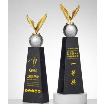 ADL 2023 New Design Metal Engle Ball Crystal Glass Sports Trophy Awards for Decoration Sport Crystal Crafts