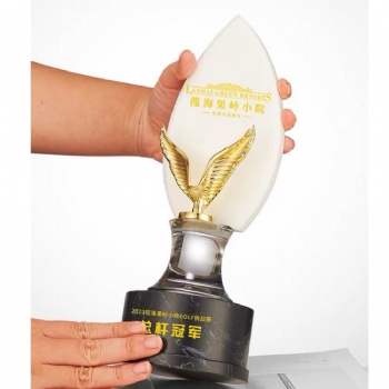 ADL 2023 New Design Crystal Glass Trophy Awards Metal Stone Sports Crystal Trophy Awards for Stone Crafts Honor Company Gifts