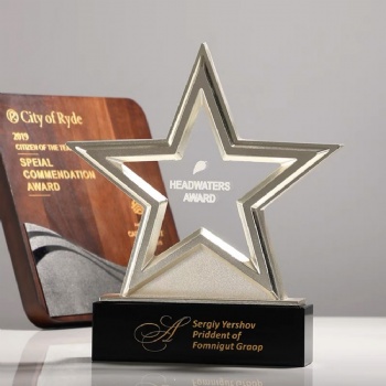 Engraving Crystal Glass Star Trophy Awards Business Crystal Crafts Luxury Trophy from China Morden Business Gifts