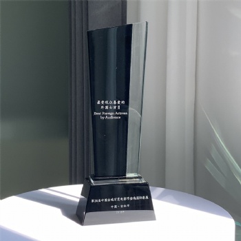 ADL 2023 New Design Black Transparent Crystal Glass Trophy Awards Cheap Wholesales Glass Trophy