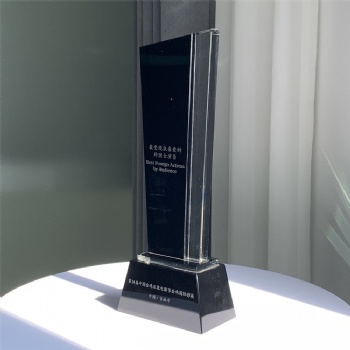 ADL 2023 New Design Black Transparent Crystal Glass Trophy Awards Cheap Wholesales Glass Trophy