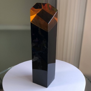 ADL High-Quality Crystal Glass Black Amber Color Trophy Awards for Business Souvenir Gifts First Awards Events