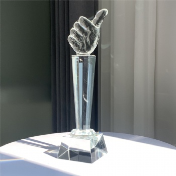 ADL Cheap Crystal Glass Trophy Awards for Wholesales Thumb First Awards Trophy