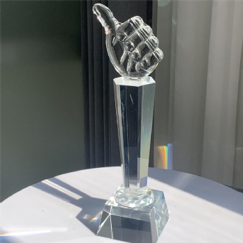ADL Cheap Crystal Glass Trophy Awards for Wholesales Thumb First Awards Trophy