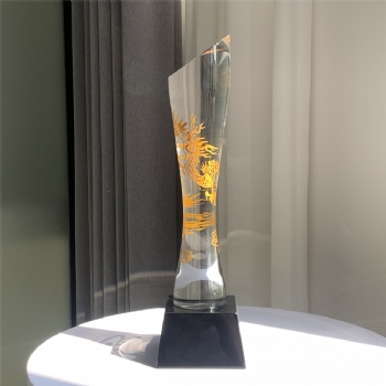 ADL New Design Dragon Crystal Glass Trophy Awards for Business Souvenir Gifts Honorary Award at Company Annual Meeting