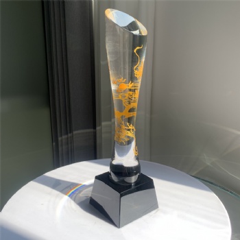 ADL New Design Dragon Crystal Glass Trophy Awards for Business Souvenir Gifts Honorary Award at Company Annual Meeting