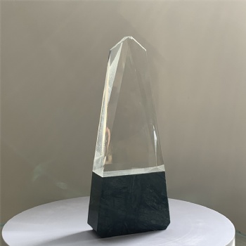 ADL 2024 New Design Crystal Glass Marble Stone Awards Trophy for Polished Crystal Trophy for Morden Crystal Crafts