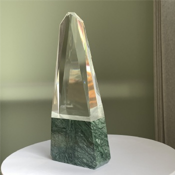 ADL 2024 New Design Crystal Glass Marble Stone Awards Trophy for Polished Crystal Trophy for Morden Crystal Crafts