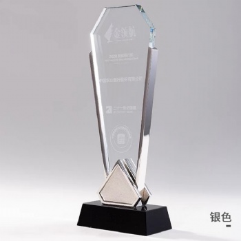 ADL New 2024 Design Crystal Glass Trophy Awards with Metal and Customized Business Gifts Souvenir Engraving Plaques