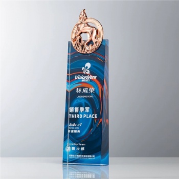 ADL Resin Cheap Star Resin Crystal Glass Trophy Awards Engraving Crystal Trophy from China for Business Gifts