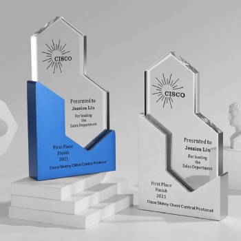 ADL Crystal Glass Trophy Awards with Metal Plaques Trophy Awards Artificial Trophy from China Crystal Crafts for Business Gifts