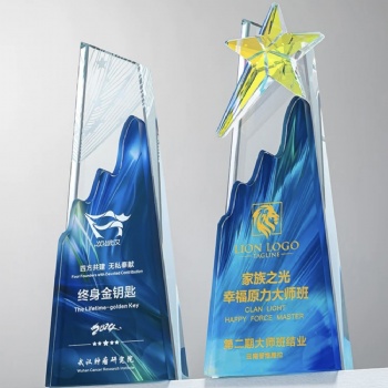 ADL Customized Trophies Awards New Design Crystal Glass Star Plaques for Sports Events Love Theme Engraved Souvenir Gifts