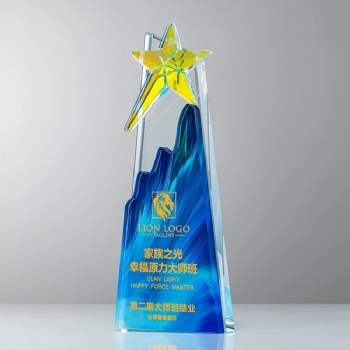 ADL Customized Trophies Awards New Design Crystal Glass Star Plaques for Sports Events Love Theme Engraved Souvenir Gifts