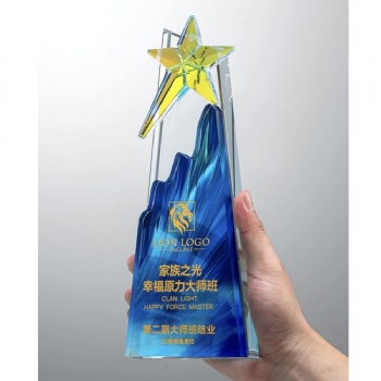 ADL Customized Trophies Awards New Design Crystal Glass Star Plaques for Sports Events Love Theme Engraved Souvenir Gifts