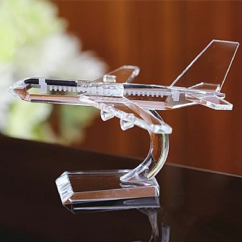 ADL Crystal Glass Crafts K9 Glass Airplane Model Craft Elegant Gifts 3d Engraving Aircraft Model Crystal Glass Souvenir Gift