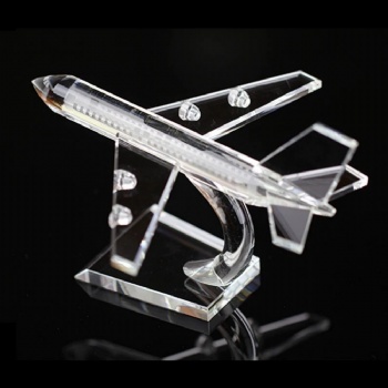 ADL Crystal Glass Crafts K9 Glass Airplane Model Craft Elegant Gifts 3d Engraving Aircraft Model Crystal Glass Souvenir Gift