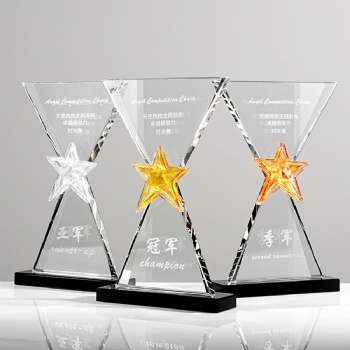 ADL New Factory's K9 Crystal Glass Trophy Awards Star Resin Wholesales UV Printing Sports Theme Decor Business Crafts from China