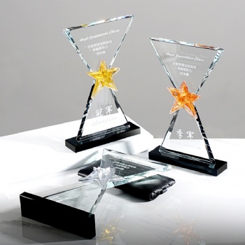 ADL New Factory's K9 Crystal Glass Trophy Awards Star Resin Wholesales UV Printing Sports Theme Decor Business Crafts from China