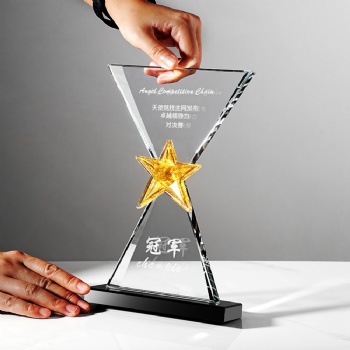 ADL New Factory's K9 Crystal Glass Trophy Awards Star Resin Wholesales UV Printing Sports Theme Decor Business Crafts from China